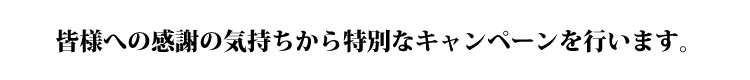 皆様への感謝の気持ちから特別なキャンペーンを行います。